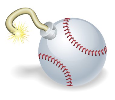 Baseball countdown bomb illustration clipart