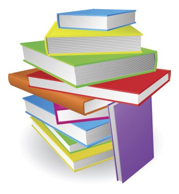 Big stack of books illustration clipart