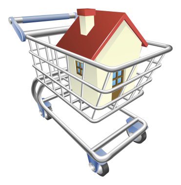 House shopping cart concept clipart