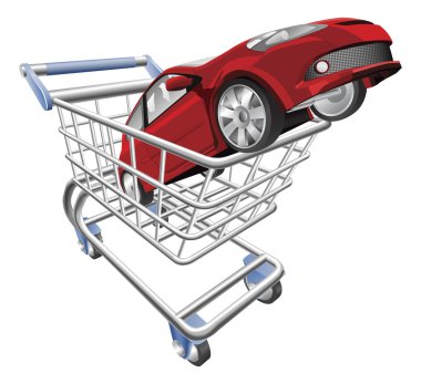 Car shopping cart concept clipart