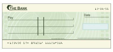 Blank cheque illustration clipart