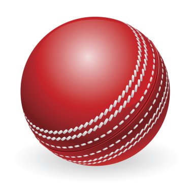 Shiny red traditional cricket ball clipart