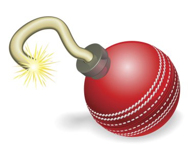 Cricket ball bomb concept clipart