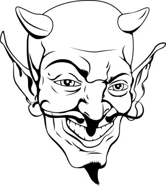 Monochrome devil face clipart