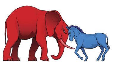 American political parties stand-off clipart