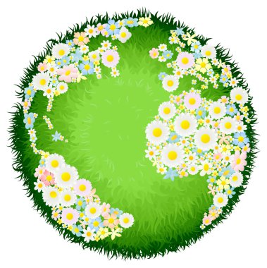 Floral flower globe concept clipart