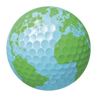 Golf ball world globe concept clipart