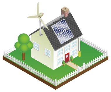 Sustainable renewable energy house clipart