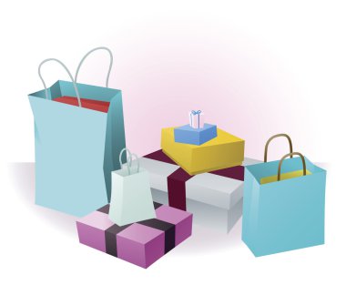 Lots of shopping or gifts clipart