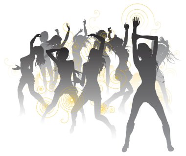 Beautiful dancers background clipart