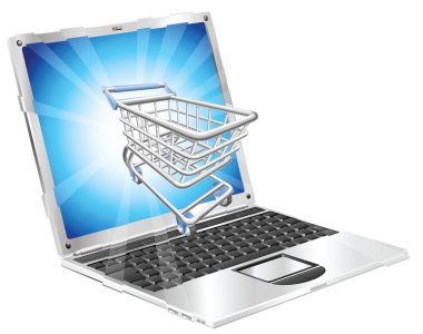 İnternet alışveriş dizüstü bilgisayar kavramı