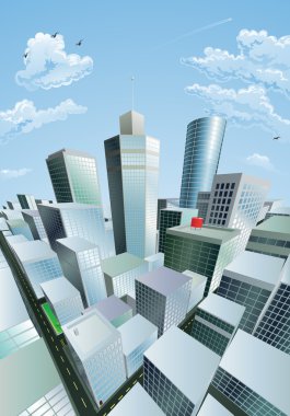 Modern cityscape of city centre financial district clipart
