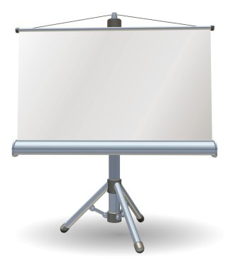 Blank presentation or projector roller screen clipart