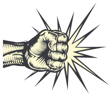 Fist punching clipart