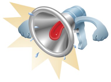 Bullhorn megaphone loudhailer shouting clipart