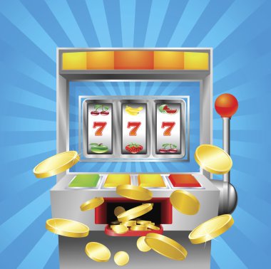 Slot fruit machine winning clipart