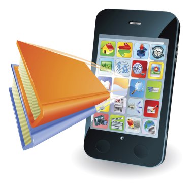 Smartphone book concept clipart