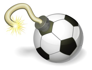 Soccer ball bomb concept clipart