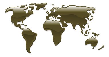 Liquid oil world map clipart