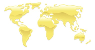 Liquid gold world map clipart