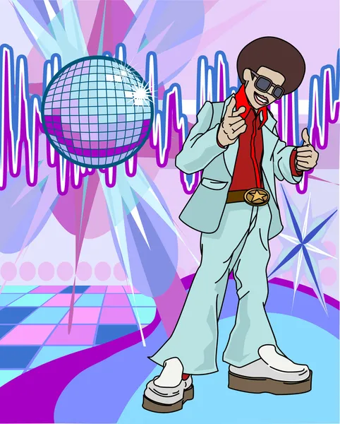 Obraz disco muže — Stockový vektor