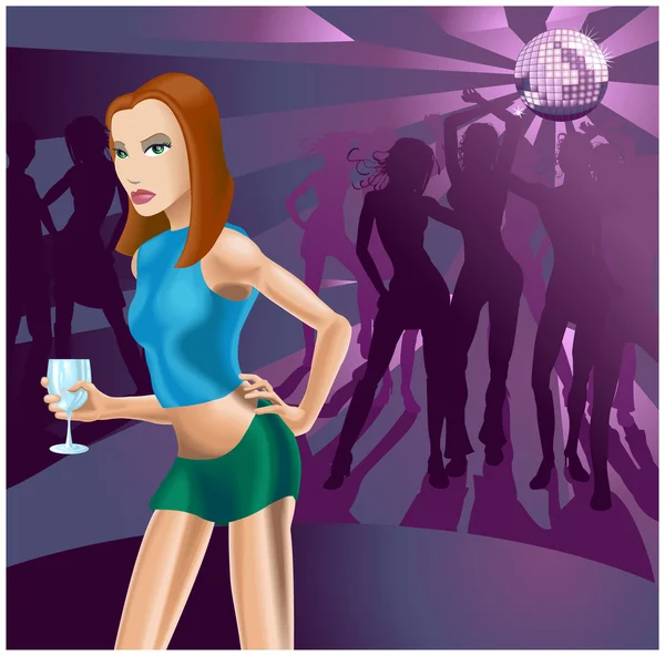 Nachtclub vrouw — Stockvector
