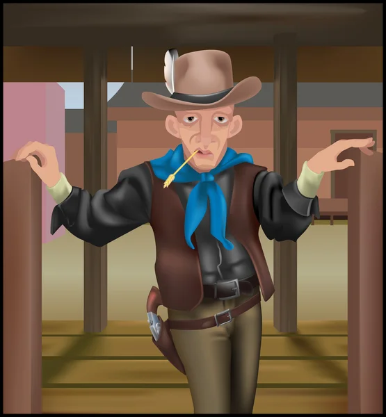 Illustrazione cowboy — Vettoriale Stock