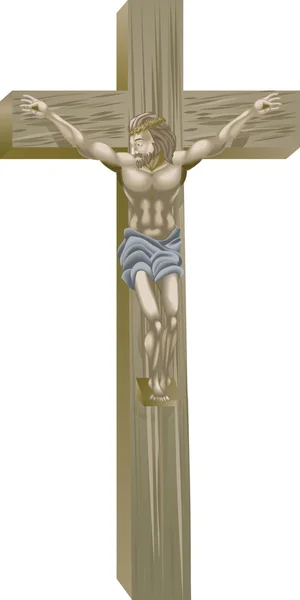 十字架の上のキリスト — ストックベクタ