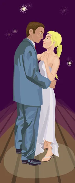 Illustration d'un couple dansant — Image vectorielle