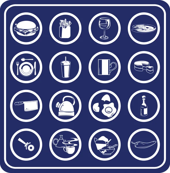 Set ikon makanan - Stok Vektor