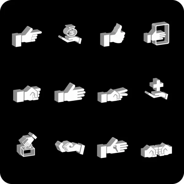 Ręce zestaw ikon — Wektor stockowy