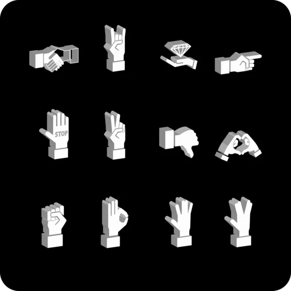 Mãos Conjunto de ícones —  Vetores de Stock