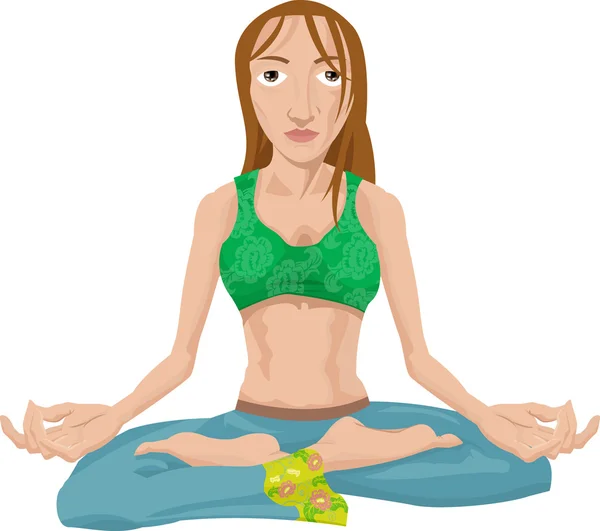 Hippy yoga kvinnan — Stock vektor