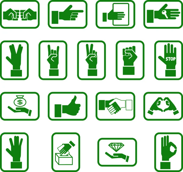 Mãos Conjunto de ícones — Vetor de Stock
