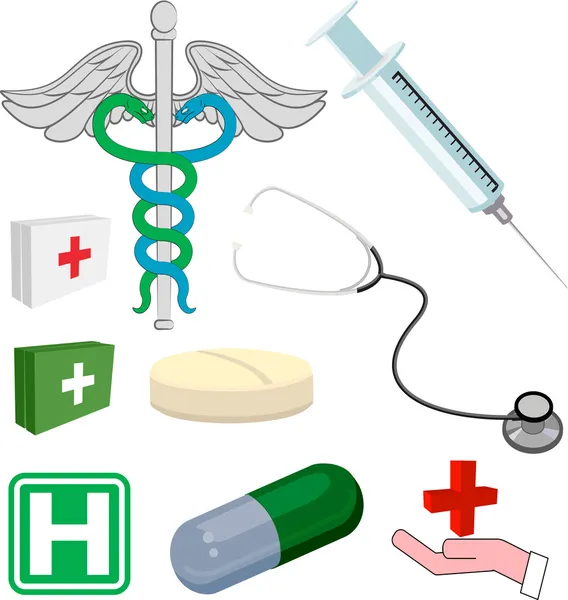 Objets médicaux ou icônes — Image vectorielle