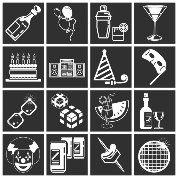 Party icon set series — Stock Vector