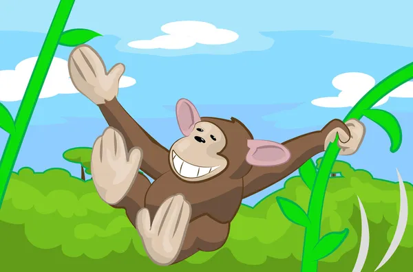 Χαριτωμένο πίθηκο εικονογράφηση — Διανυσματικό Αρχείο