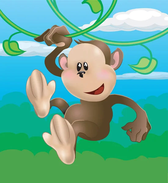 Cute monkey illustration — Stock Vector