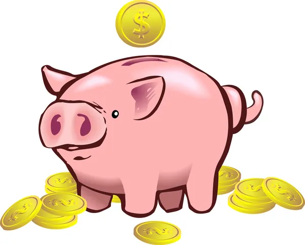 Caixa de dinheiro do banco porquinho — Vetor de Stock