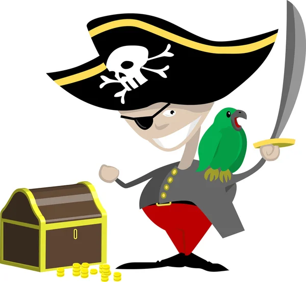 Pirát ilustrace — Stockový vektor