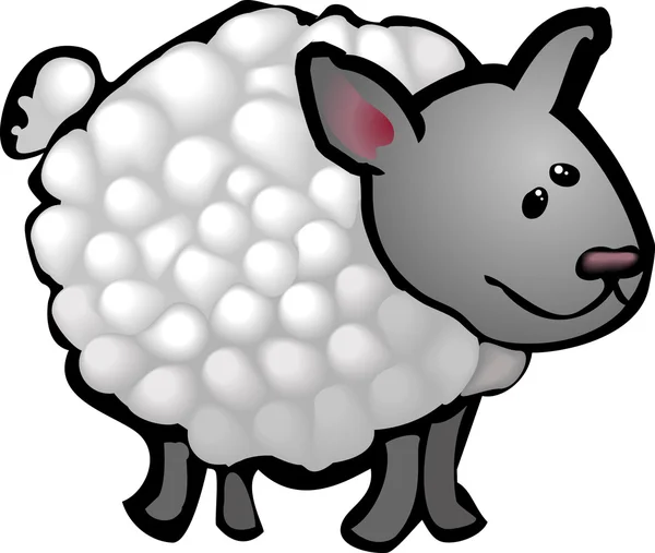 Lindo oveja ilustración — Vector de stock