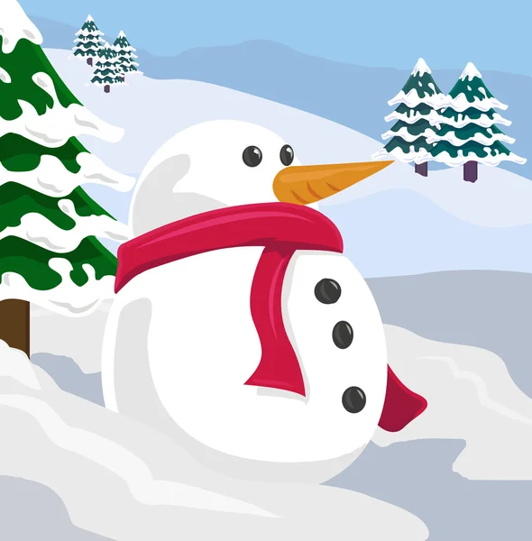 Illustration bonhomme de neige — Image vectorielle
