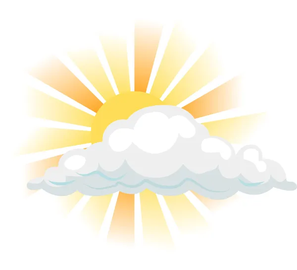 Ilustração do sol e da nuvem — Vetor de Stock