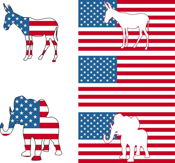 USA politieke partij symbolen — Stockvector