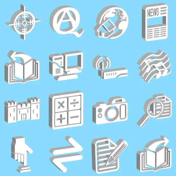 Conjunto de serie de iconos web 3D Internet — Vector de stock
