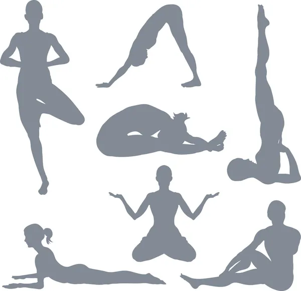 Yoga postures — Stock Vector