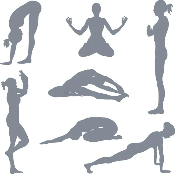 Posture yoga — Vettoriale Stock