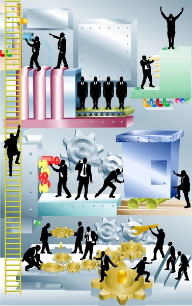 Business machine concetto di business illustrazione — Vettoriale Stock