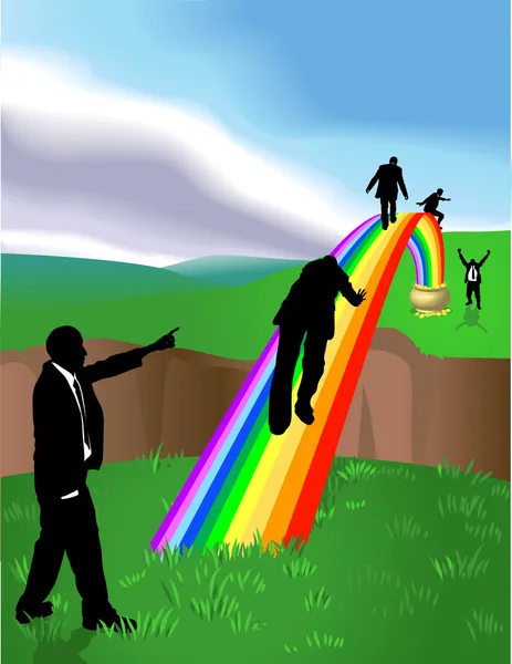 Rainbow business concept illustration — Stock Vector