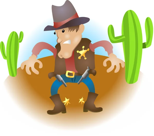 Cartoon cowboy illustration — Stock vektor
